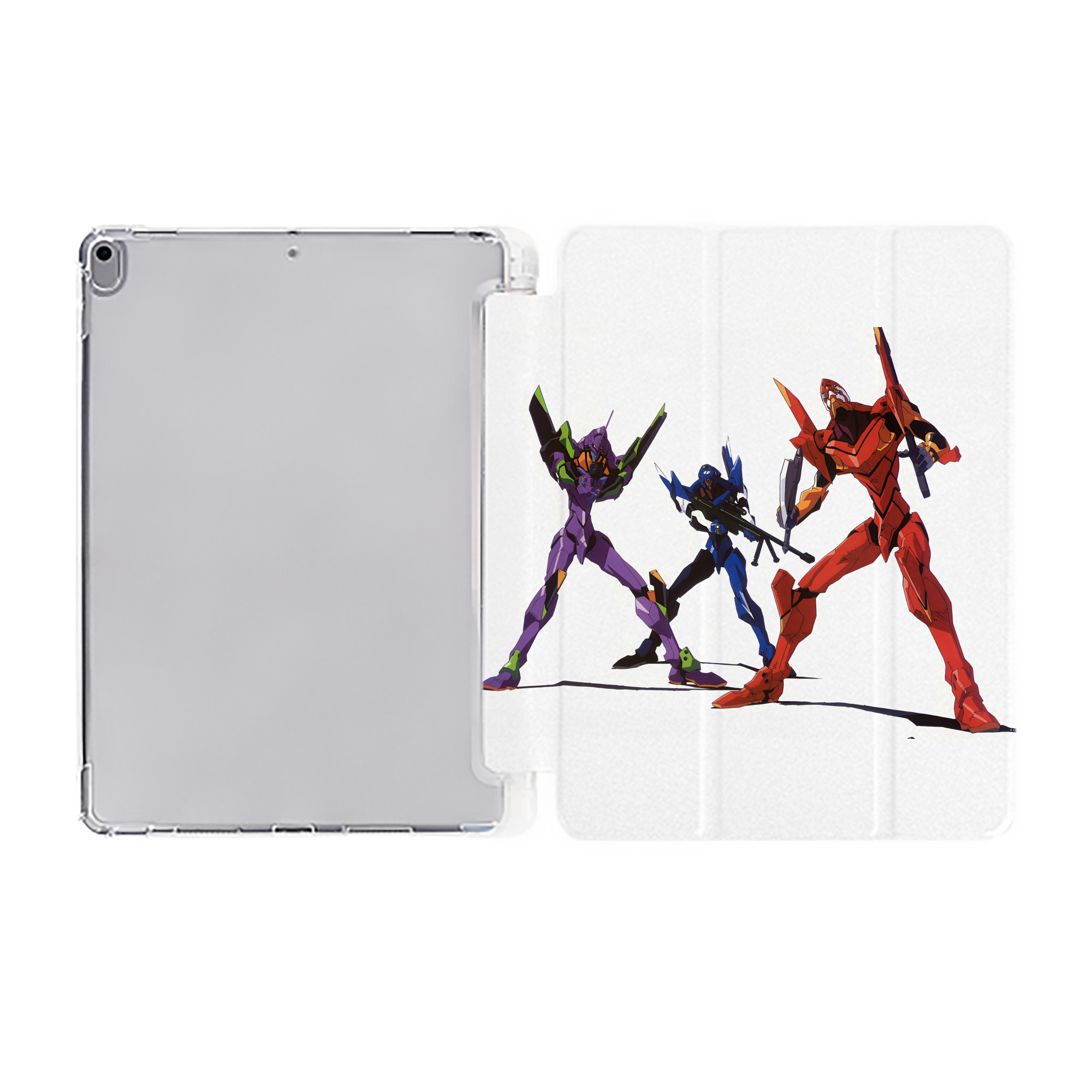 （画像用） EVA 新世紀エヴァンゲリオン IPad ケース ペン収納付き 三つ折りスタンド PUレザー×シリコン 対応機種9.5/10.5/10.9インチ